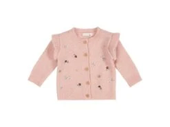 Little Dutch CL25355301 - Cardigan En Tricot Avec Broderie Soft Pink- 62